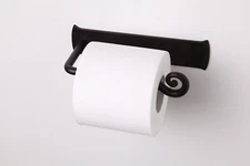 Wrought Iron Toilet Paper Holder Stand Handmade Roll Hanger Bathroom Decor
