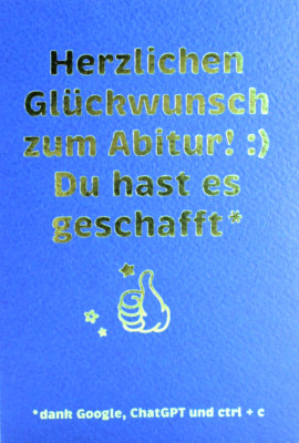 hanra Abi Glückwunschkarte blau Abitur Karte Abiturkarte Grußkarte Abschluss