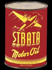 Strata Motor Oil - Airplane Theme NEW METAL SIGN: 9 x 12" - Free Ship.