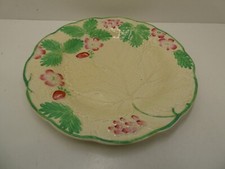 VINTAGE MAJOLICA STYLE EMBOSSED STRAWBERRY & LEAF PLATE BURLEIGH WARE ENGLAND