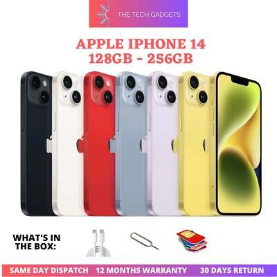 Apple iPhone 14 5G 128GB/256GB Unlocked iOS Smartphone All Colours