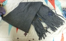 NWT Lucky Brand Grey Heather Brushed Scarf Fringed Oversized Soft MSRP $69.50