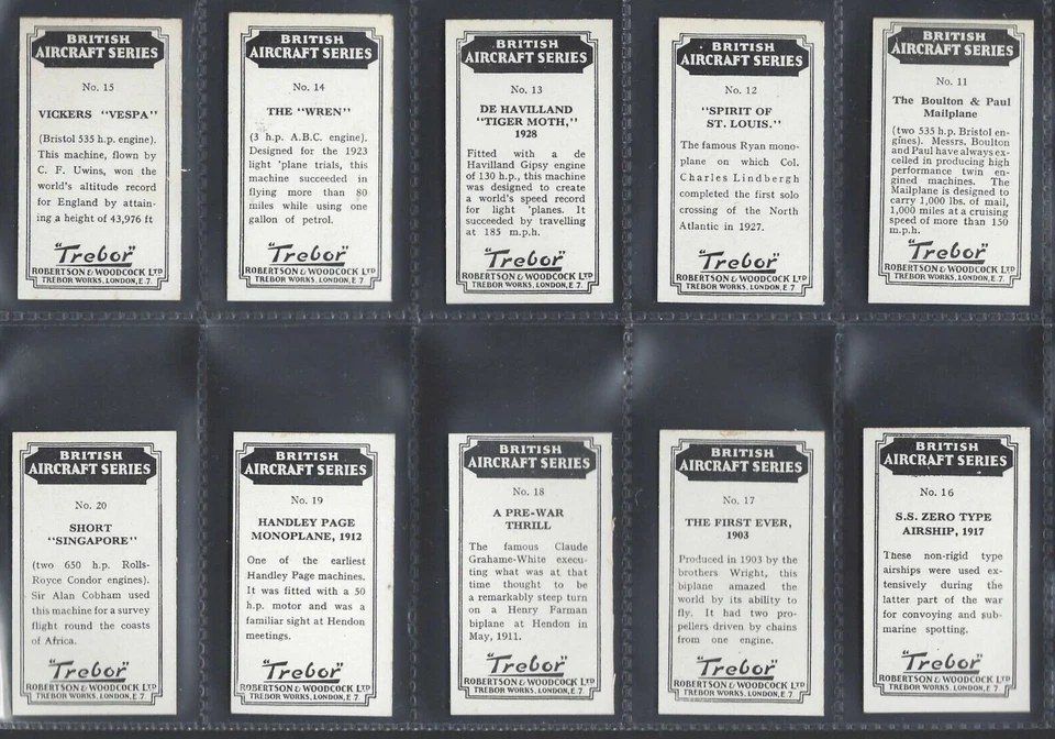 ROBERTSON & WOODCOCK - BRITISH AIRCRAFT SERIES - FULL SET OF 50 CARDS - Image 4 of 4
