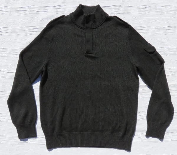 BANANA REPUBLIC US men’s L Black Wool Acrylic ¼ Zip Mock Neck Pullover Sweater