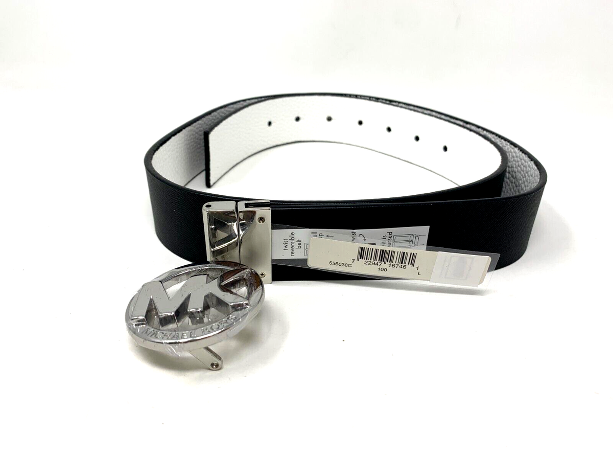 Michael Kors Leather Belt Twist Leather Reversible MK Logo  display picture 2