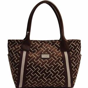New Tommy Hilfiger Logo Canvas Brown Small Shopper Tote Bag | eBay