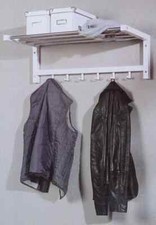 Garderobe Wandgarderobe Hutablage Edelstahl Holz Ablage Flurgarderobe WEIß  NEU