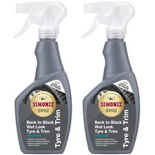 Simoniz Back To Black Wet Look Tyre & Trim Shine Trigger High Gloss 500mL x2
