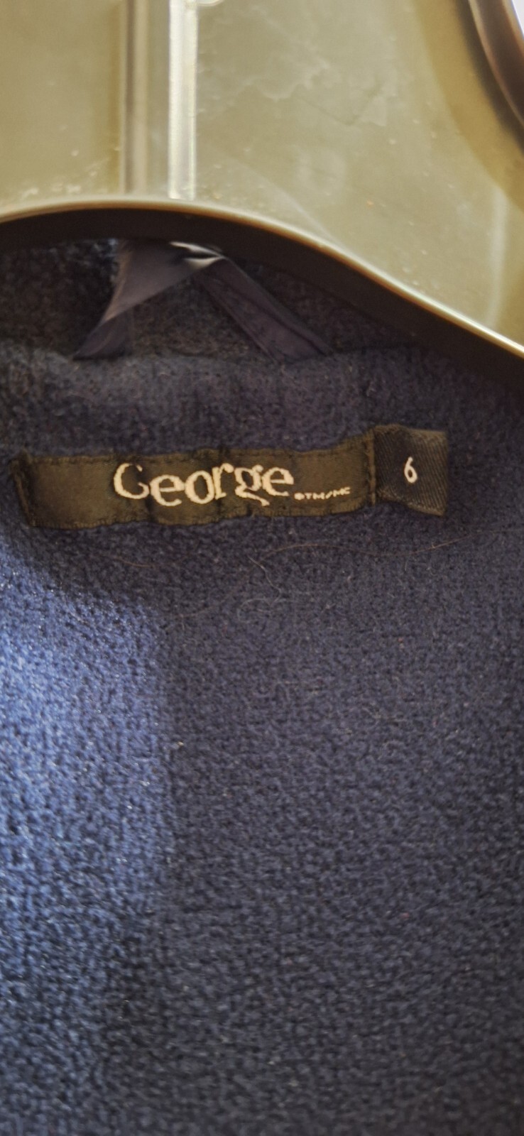 George Boys Hooded Windbreaker Jacket Size 6 Blue Red Full Zip image 5