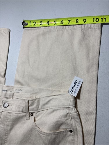 NWT Extra High-Waisted Sky-Hi Wide-Leg Cargo Jeans Ivory Ecru Old Navy (38x31.5" - Picture 11 of 13