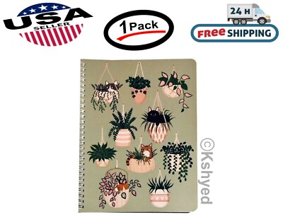 Molly & Rex Spiral Notebook, Cat Pattern (1 Pack) College Ruled with Folder- New