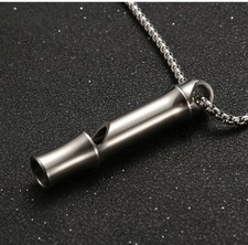 Titanium Emergency Whistle 120 High DB Outdoor EDC SOS Survival Necklace Safety