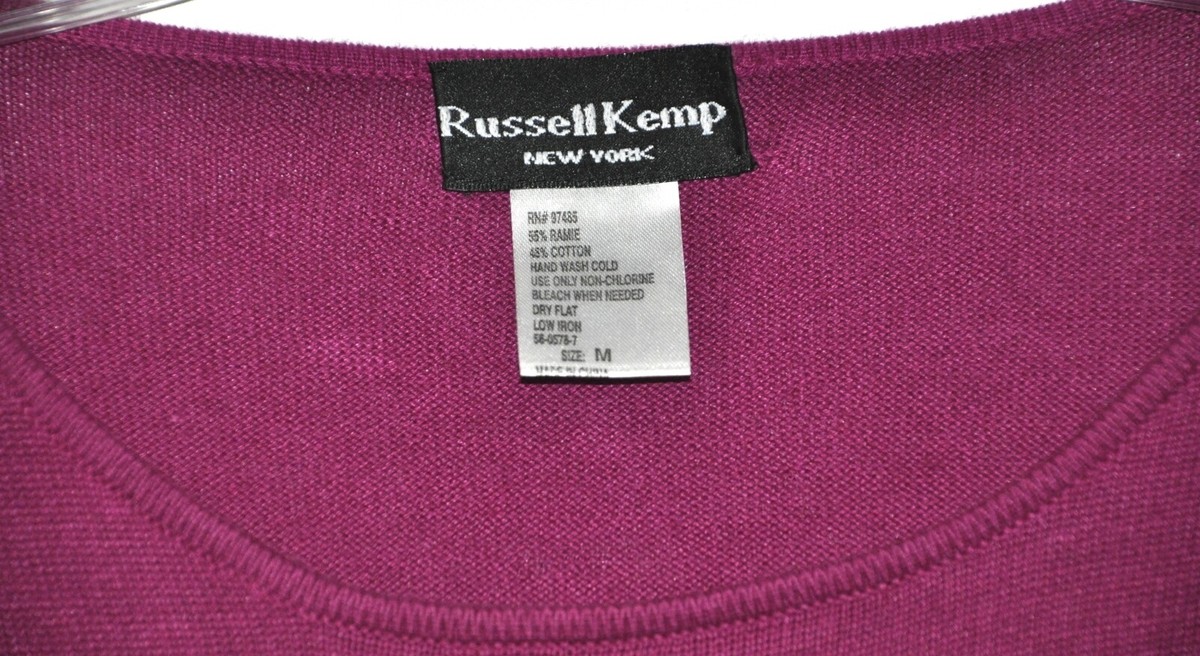 Russell Kemp Top Sequin High Heel Light Plum Long Sleeve Sz Medium