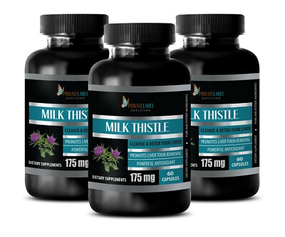 anti-aging power - MILK THISTLE 175mg - liver cleanse - immune booster - 3 Bott