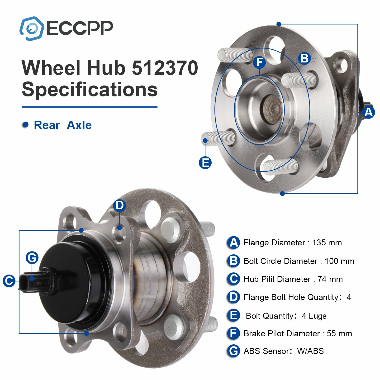 Rear Wheel Bearing For Toyota Yaris 2006 2007 2008 2009 2010 2014