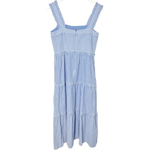 Gal Meets Glam Courtney Rio Stripe Lawn Maxi Dress Blue White Size 4 - Picture 3 of 10