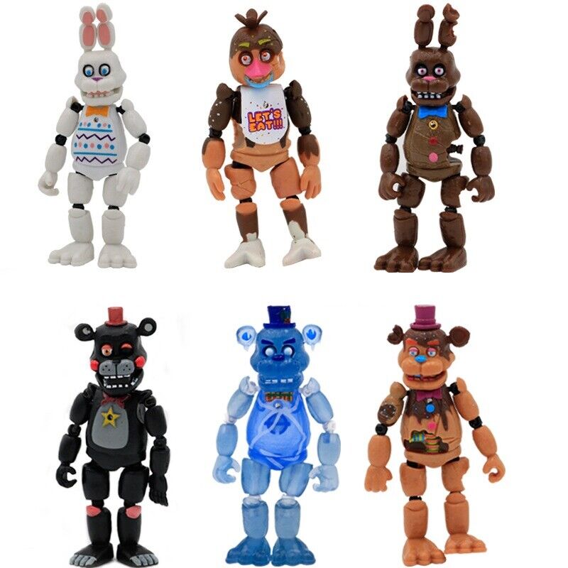 Kit 6 Bonecos Five Nights At Freddy 's Fnaf Action Figure