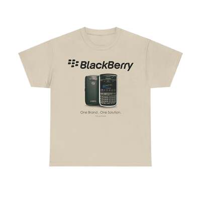 Blackberry Cell Phone One Brand One Solution Nostalgic Logo T-shirt
