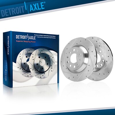 Rear Drilled Disc Brake Rotors for Audi Q3 TT Quattro Volkswagen Jetta Tiguan