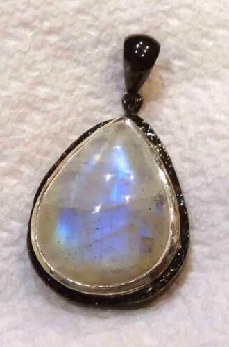 Increíble colgante Rainbow A+ MOONSTONE .925 plata de ley y calidad rodio 47 mm - Imagen 3 de 6