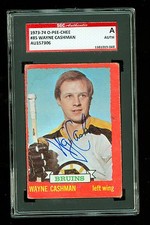 Wayne Cashman Autographed 1973-74 OPC Card #85 Bruins SGC Authentic Encased