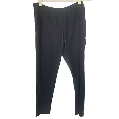 Lululemon Womens Black Straight Leg Drawstring Cropped Sweatpants Pockets 