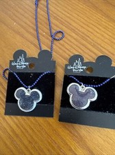 2 Disney Purple Mickey Mouse Heads Necklaces Jewelry Set Of 2 Kids