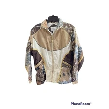 Vintage East West Women’s Action Design Zip Up Jacket Brown Gold M