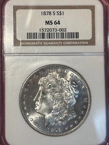 1878 S  Morgan  Dollar  NGC  MS 64  ORIGINAL OLD HOLDER( blazing beauty)