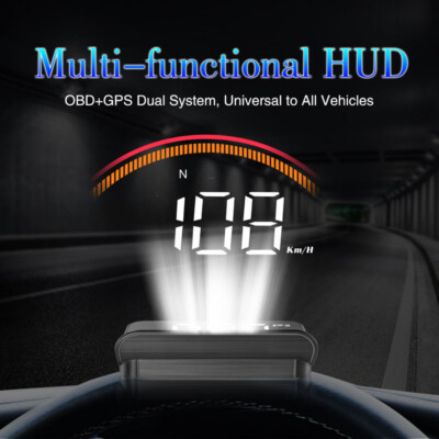 OBD+GPS HUD Gauge Boost Scan Head-Up Display Car Speedometer Water M11 Pick-up