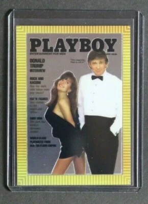 💎OFFICIAL PLAYBOY MAGAZINE COLLECTABLE TRADING CARD DONALD TRUMP MARCH 1990💎