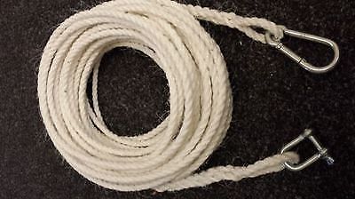 40 FUSS X 10 MM KLAMMER GESPONNENES SEIL ANKER BOOT FESTMACHER MIT KARABINERHAKEN & SCHÄKEL