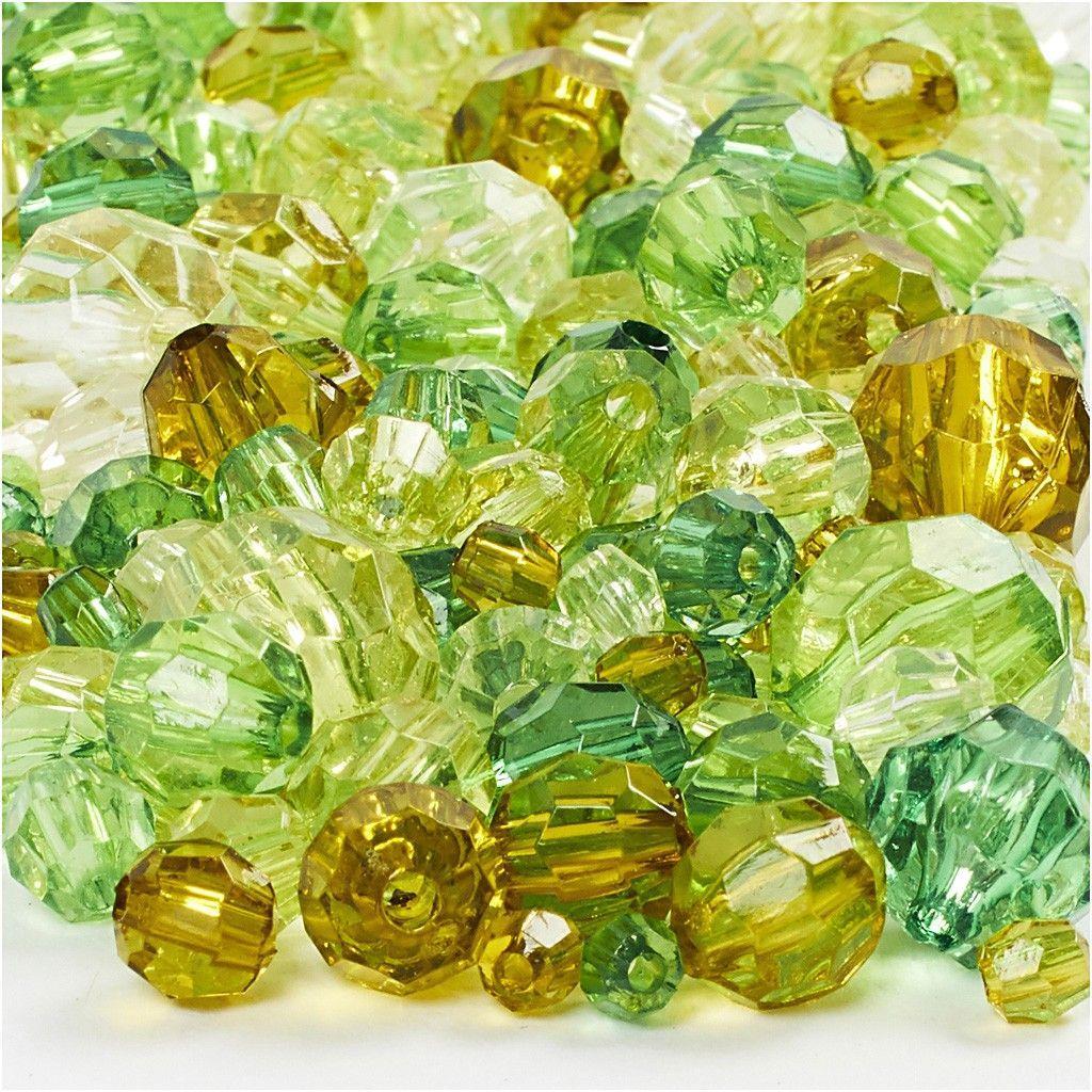 860 x Green Harmony Faceted Crystal Beads Jewellery Making