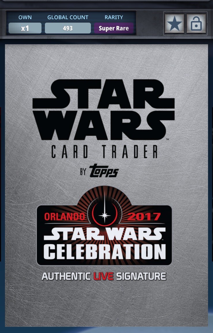 Topps Star Wars SARAH MICHELLE GELLAR LIVE Auto SEVENTH SISTER