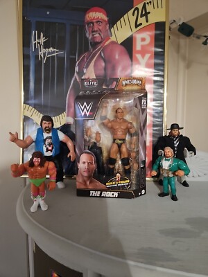 WWE Mattel 2022 Elite Collection The Rock Wrestlemania Mean Gene Build A Figure