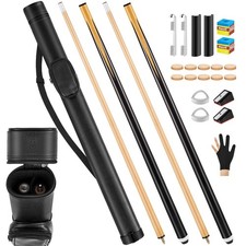 Pool Cue Set with Case 58 Inch Cue Stick Tips and Repair Accessories