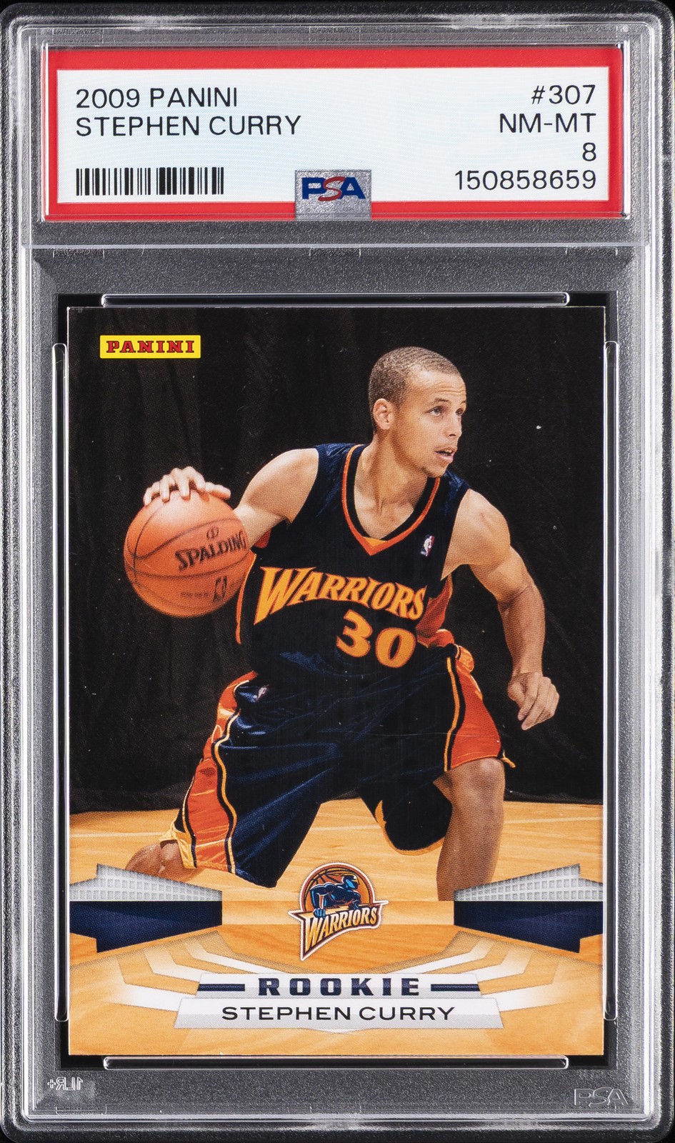 2009 PANINI #307 STEPHEN CURRY ROOKIE RC PSA 8 view 1