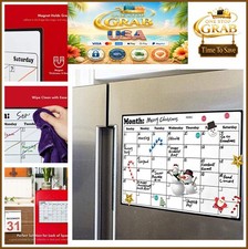 Magnetic Dry Erase Calendar Whiteboard For Fridge 16.9 x 11.8 Inch Stain
