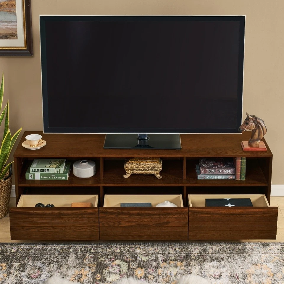 Suporte de TV moderno 63" meados do século para TVs até 75" console de mídia para sala de estar - Imagem 3 de 4
