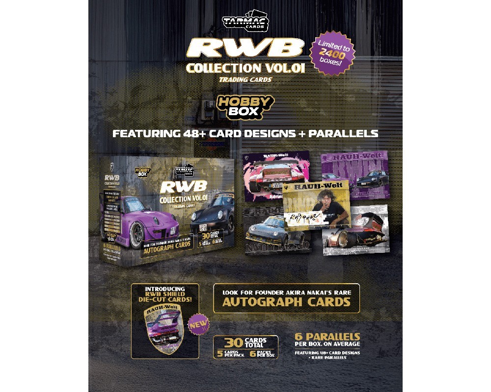 Tarmac Cards RWB Collectible Trading Cards Vol. 01 Hobby Box (Contains 30 Cards)