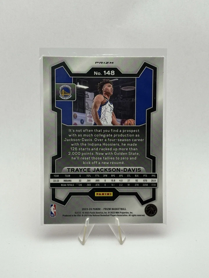 2023-24 Panini Prizm Trayce Jackson-Davis Red Ice Prizm RC #148 WARRIORS - Image 2 of 2