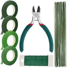 Floral Tape and Wire Kit with Wire Cutter for Bouquet Arrangement