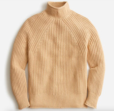 J Crew Relaxed Rollneck Sweater in Sandy Beach Tan Women's Size Medium
