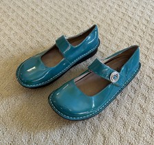 Alegria Paloma Teal Blue Patent Mary Jane Sz 39 US 8.5/9 Comfort New Art Teacher