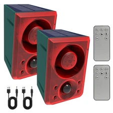 Solar Outdoor Motion Sensor Alarm with Dog Barking Gunshot Sound, Support Rec...