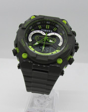 Dakota Moon Glow 50mm Black Neon Green Digital Analog Quartz Wrist Watch