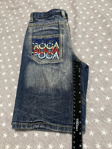 RocaWear Shorts Boys 6 Blue Denim Relaxed Fit Hip Hop Embroidered Pockets Y2K🔥 - Picture 12 of 14