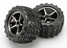 Traxxas 1/16 E-Revo XL2.5  Talon Tires, Gemini Wheels, Black Chrome  7174A