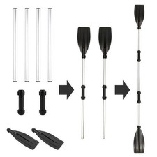 2X Alu Kajak Paddel Stechpaddel Hilfspaddel Doppelpaddel Teleskoppaddel 200cm DE