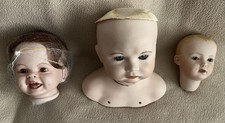 Lot 6 Three Different Porcelain Doll Heads